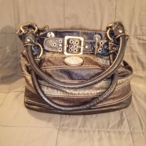 John Romaine Brown Faux Leather Hobo Purse